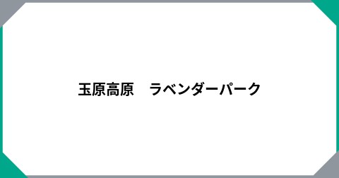 玉原高原　ラベンダーパーク