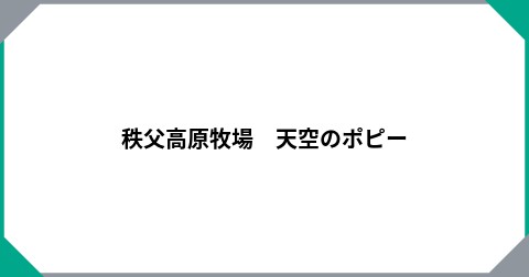 秩父高原牧場　天空のポピー